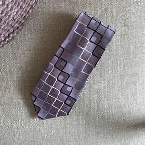 Stafford Men’s Silk Tie Purple Geometric Print